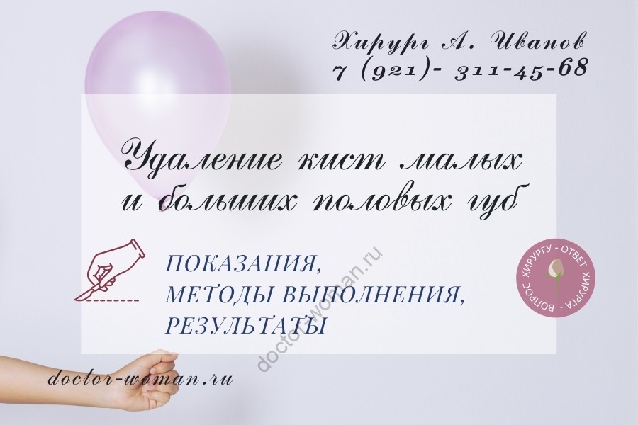 Удаление кист малых и больших половых губ